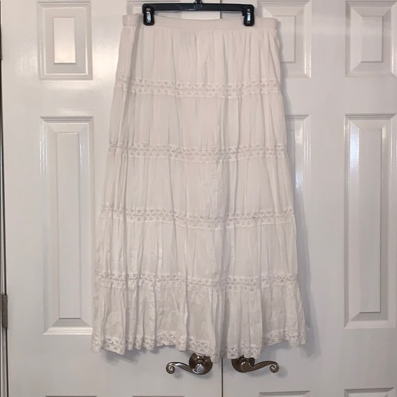 Kim Rogers Dresses & Skirts - White Lacey Long Skirt